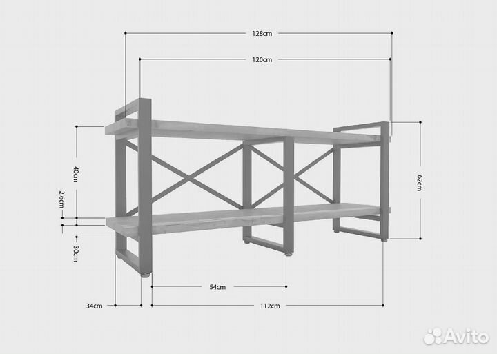 Тумба под тв Айсберг Лофт 120 белый/дуб крафт белы