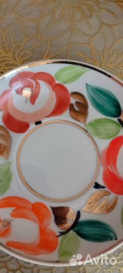 Сервиз чайный розы агашки фарфор роспись Песочное