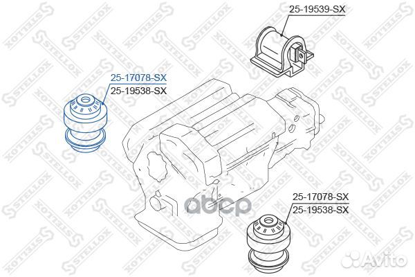 25-17078-SX подушка двс MB W124 1.8-2.3/2.0D-2