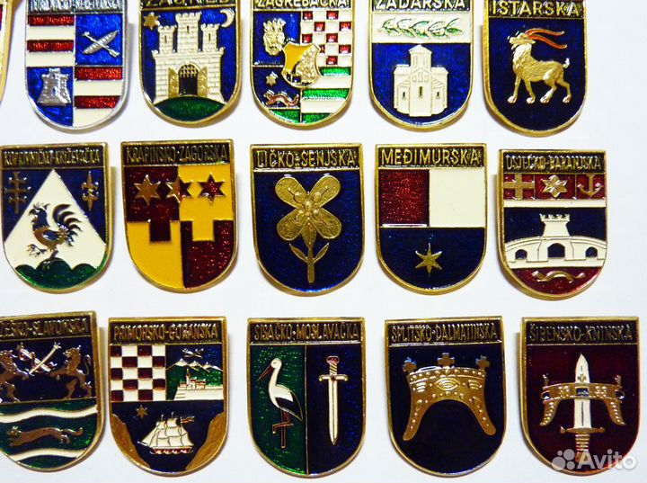 Набор значков гербы Хорватии