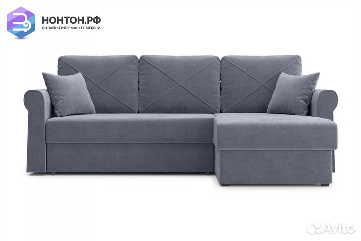 Диван угловой дельфин Лира темно-серый