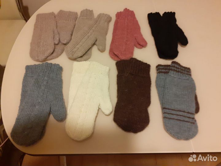 Варежки вязаные ручной работы