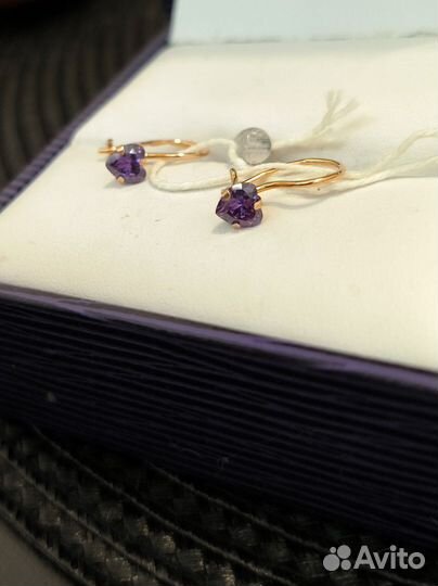 Золотые детские серьги 585