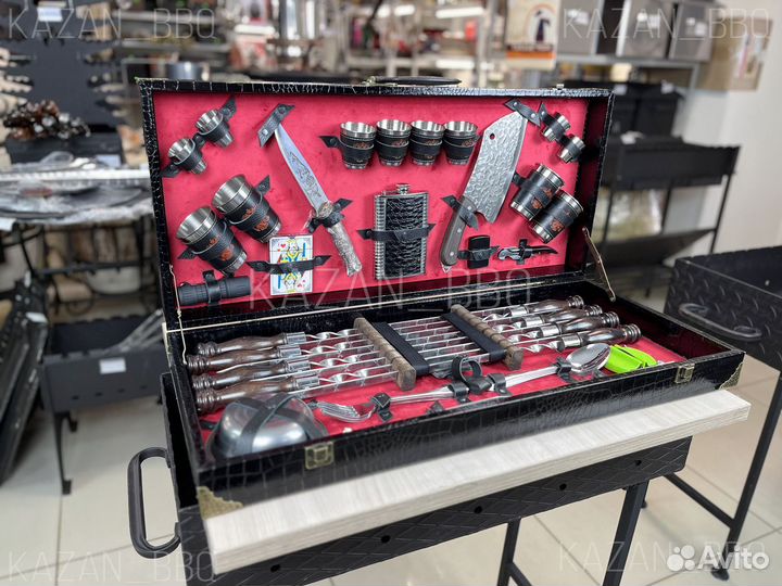 Большой набор шампуров в кейсе