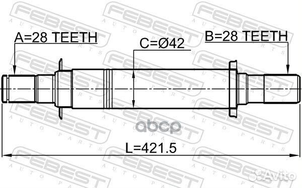 Полуось прав Febest