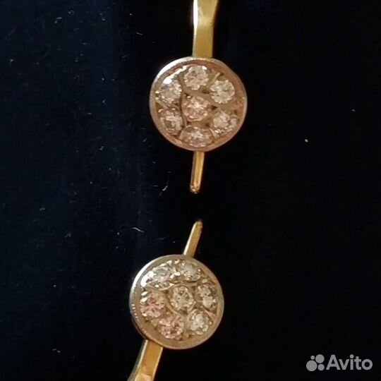 Золотые серьги СССР 750