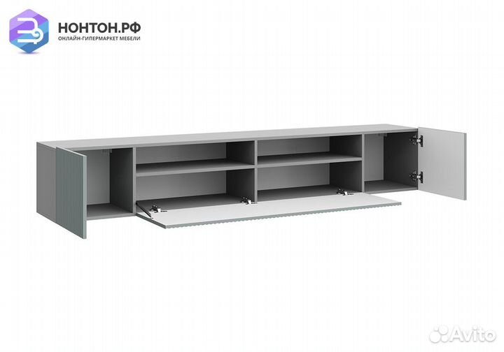 Тумба под тв Сканди серый шифер / грин грей софт