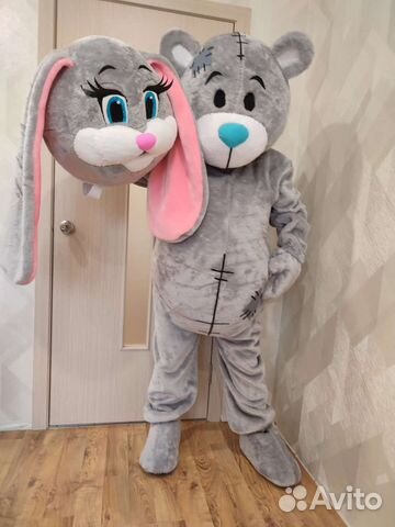 Мишка Тедди+зайка,ростовые куклы