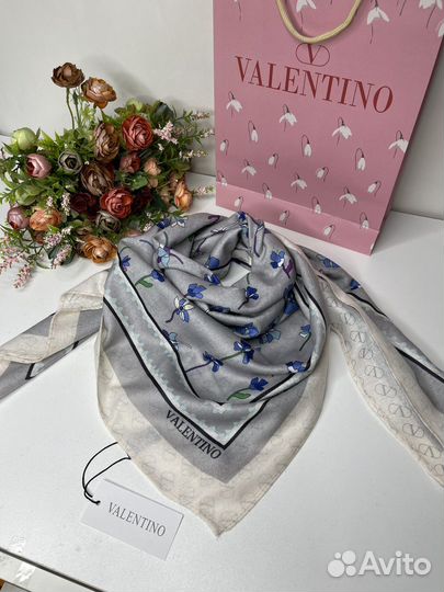 Двусторонний платок Valentino серый