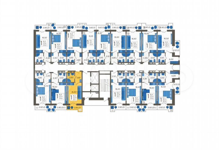 Апартаменты-студия, 25,1 м², 11/12 эт.