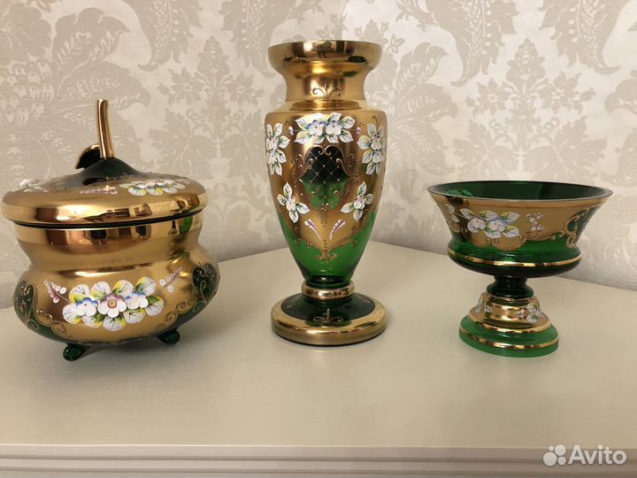 Ваза, конфетница богемия чехия оригинал 90-х