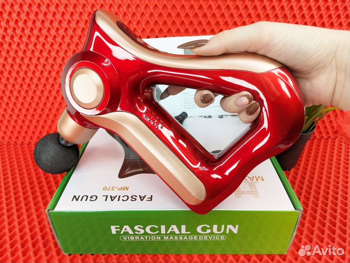 Массажер Fascial gun перкуссионный 4 насадки