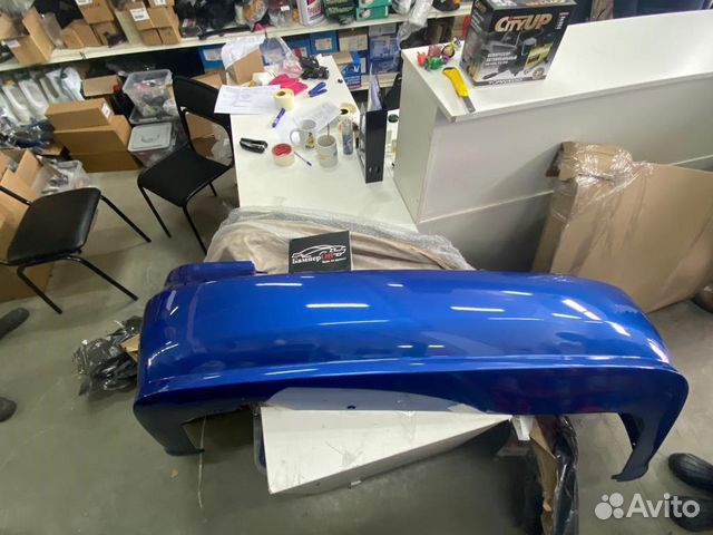 Бампер chevrolet aveo (Т250) SDN 2006 синий