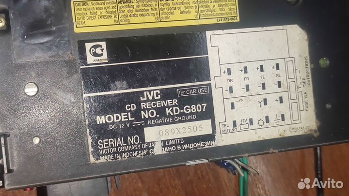 Продам автомагнитолу JVC kd 807