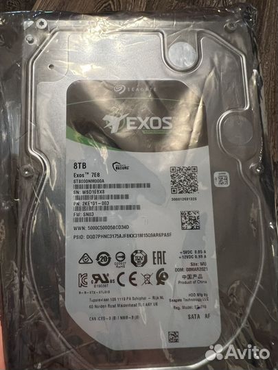 Жёсткий Диск Seagate Exos 7E8 ST8000NM000A 8TB