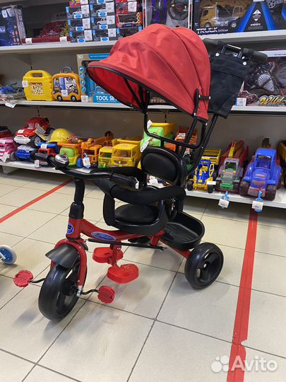 Велосипед трехколесный с ручкой