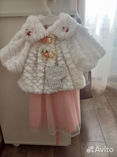 Меховая накидка болеро-шубка новые р.92 и 98