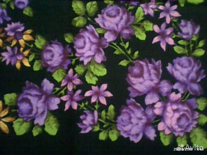 Платок Павло-Посадский новый чисто-шерстяной 89X89