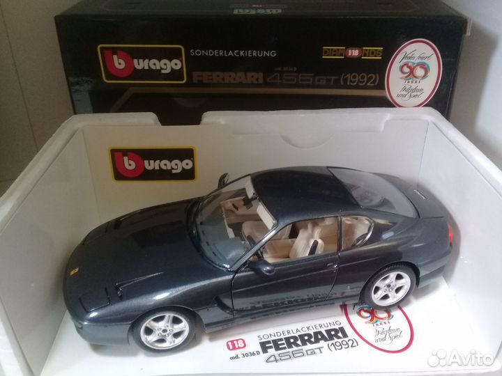 1/18 Bburago Ferrari 456 gt антрацит металлик Ит