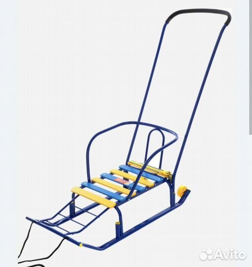Санки с ручкой и колесиками, коляска-санки