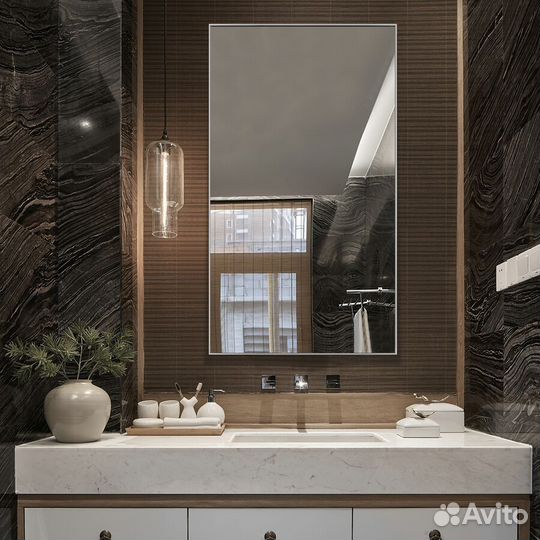 Зеркало в золотой раме настенное 70*185см