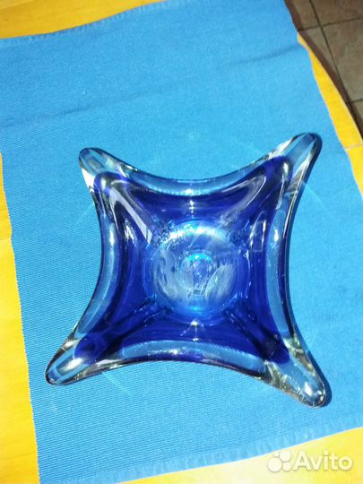 Вазы и подсвечники из цветного стекла СССР