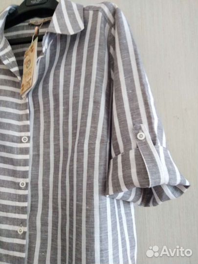 Платье рубашка лён 100 Electrastyle р. 48; 50