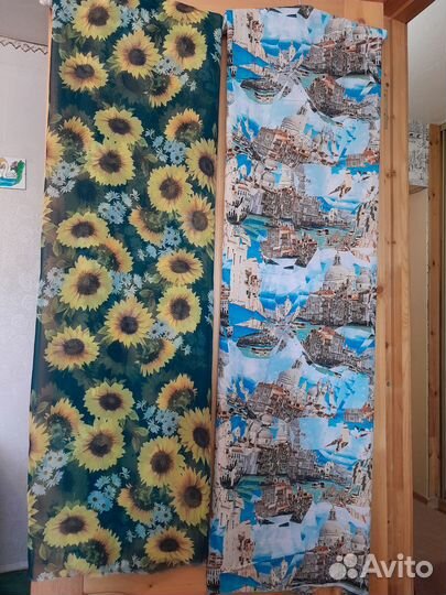 3 отреза шифон трикотаж на платья