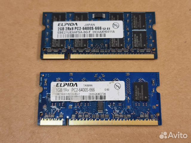 Оперативная память so-dimm ddr2 1 gb и 2gb