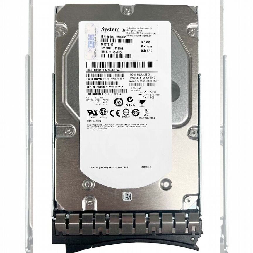 [49Y6106] Жесткий Диск Ibm 600gb Sas 3,5" Hdd 49y6106