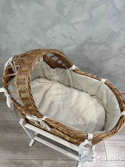 Люлька колыбель плетеная, кроватка