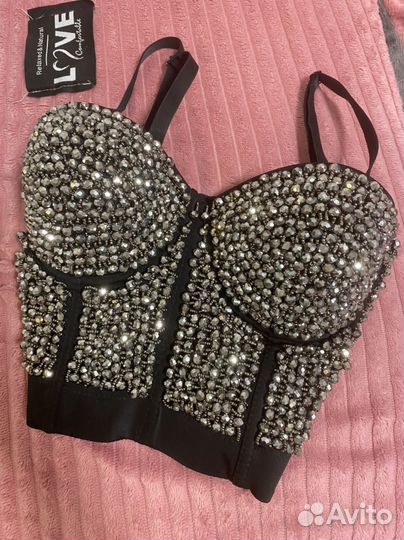 Топ корсет со стразами 40-44