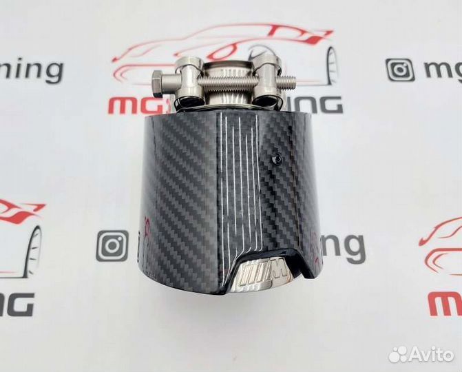 Насадка на выхлоп 102мм бмв M Pro карбон правая