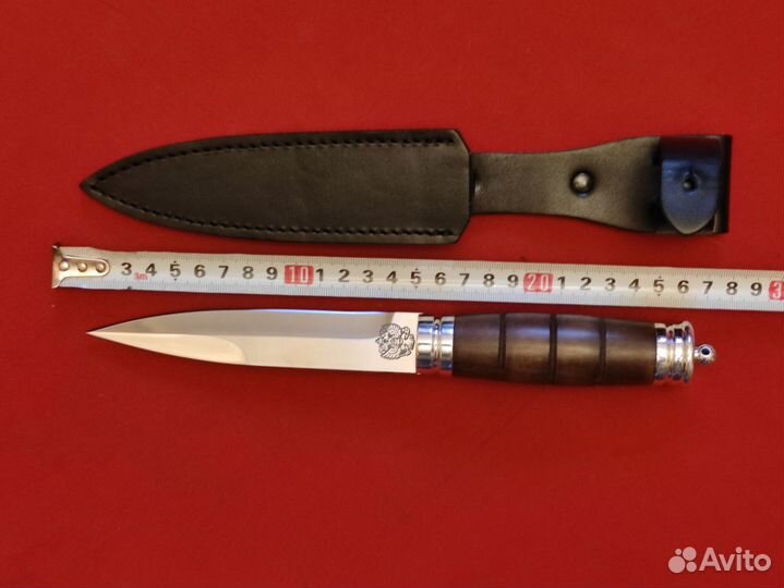 Нож, сталь Х12мф,HRC 60, ножны кожа, новый