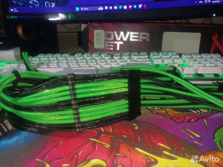 Зелёный набор кабелей для бп Zet Gaming Power Set