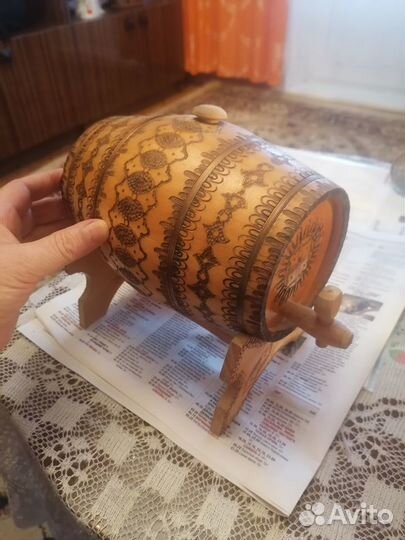 Штоф бочонок деревянный