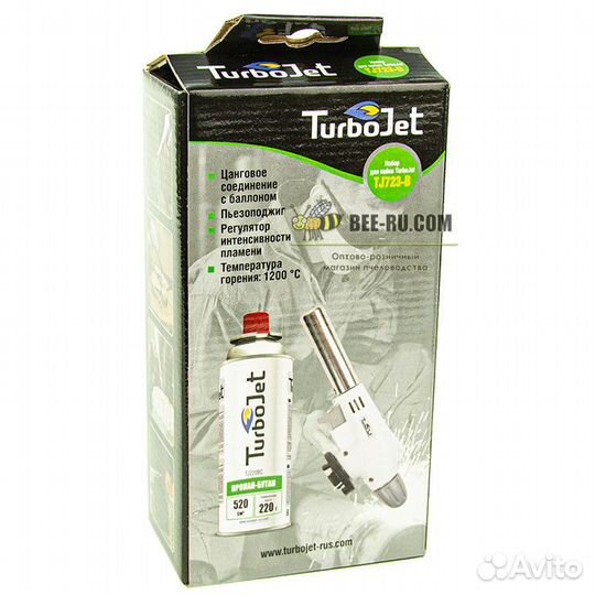 Горелка с пьезоподжигом и газовым баллоном TJ723-B