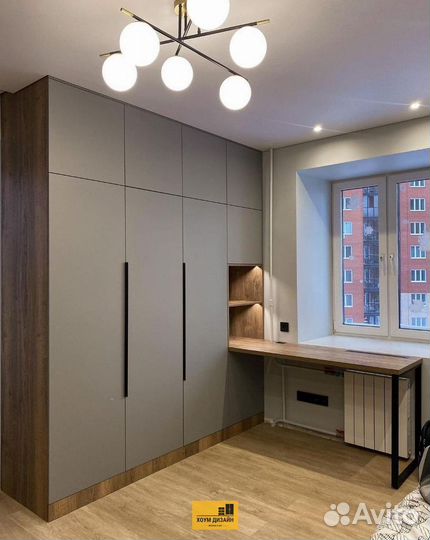 Шкаф распашной с рабочей зоной