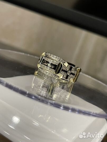Мужская золотая печатка Cartier с бриллиантами