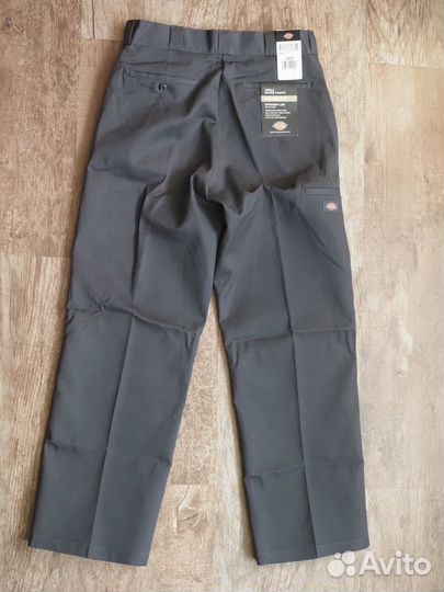 Брюки Dickies Double Knee т/серые широкие 34W 32L