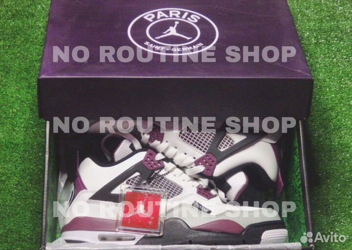 Кроссовки nike air jordan 4 retro бордовые