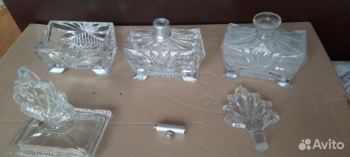 Хрустальный набор для туалетного столика СССР