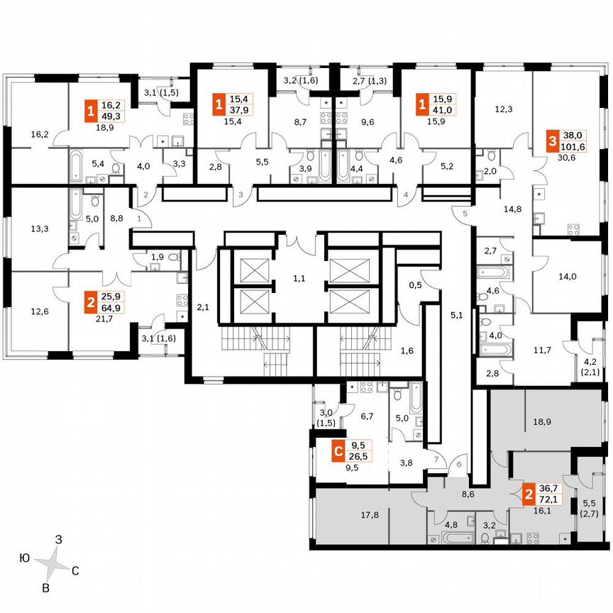 2-к. квартира, 72,1 м², 18/18 эт.