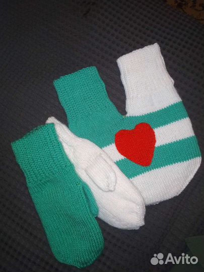 Варежки для влюбленных, варежки вязаные