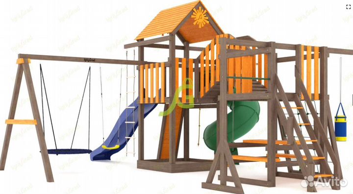 Детская площадка Панда Фани Мостик с трубой