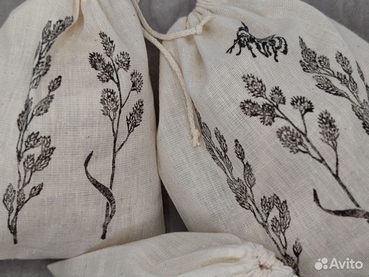 Хлопковые мешочки лесная история бежевые