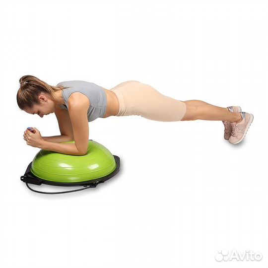 Полусфера для фитнеса bosu с эспандерами и насосом