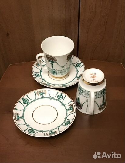 Винтаж. 3 кофейные пары, костяной фарфор лфз, СССР