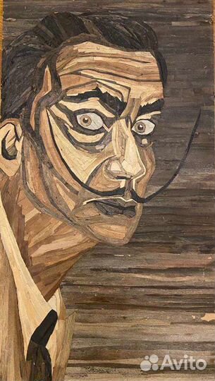 Картина древесными волокнами