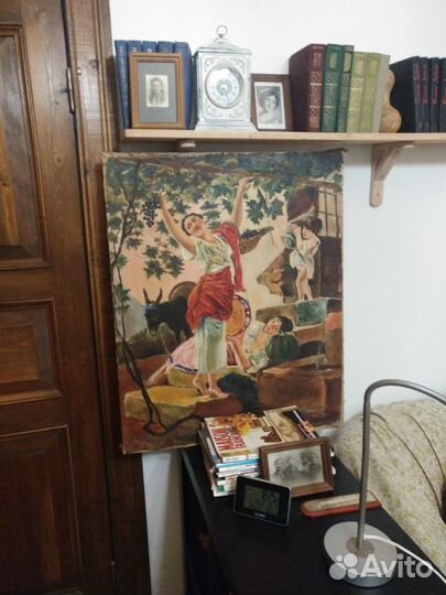 Картина К. Брюллова копия,написана учеником,19 век